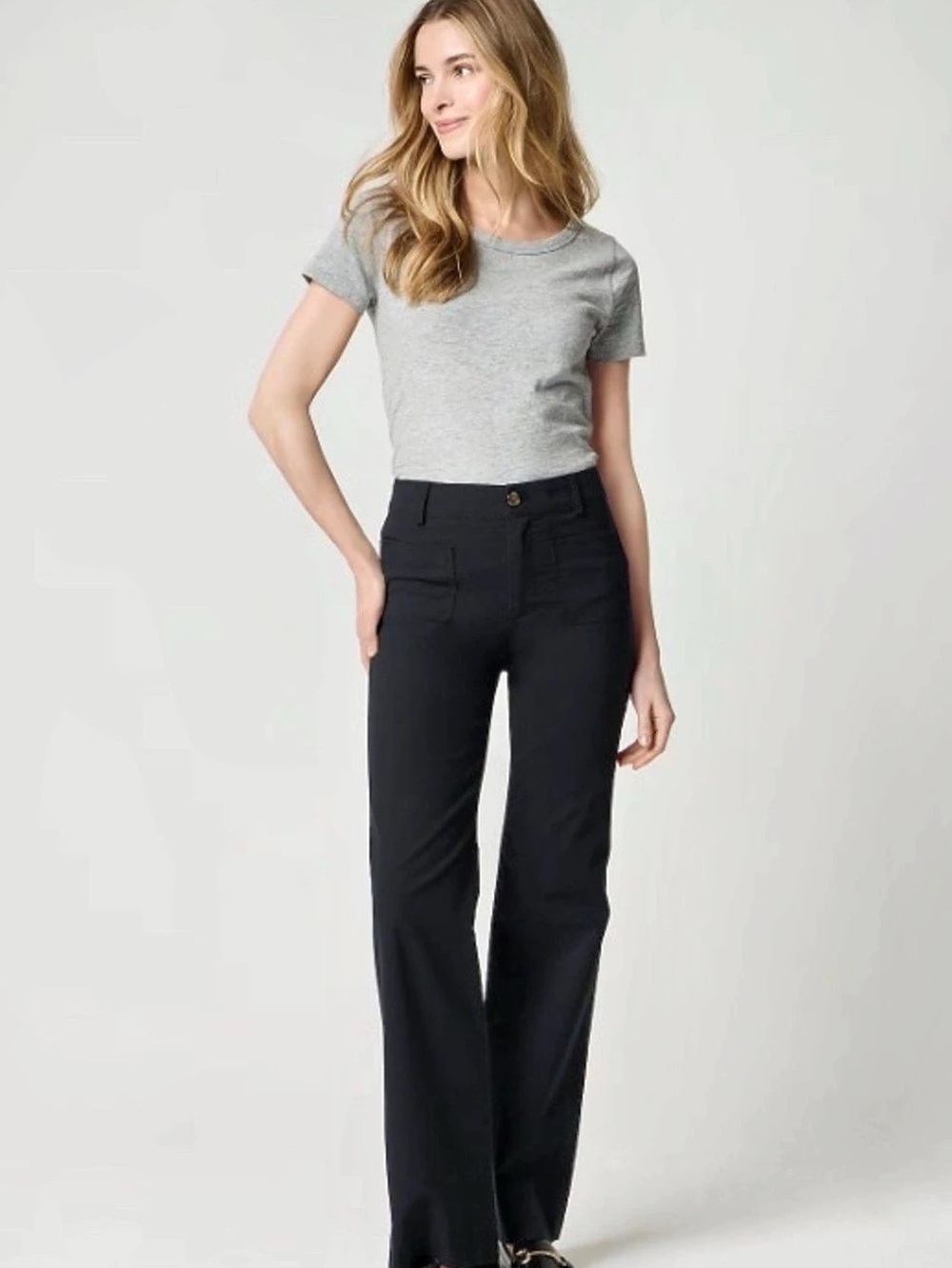 J.Crew Patched Pocket Flare Pant Black Waist 29